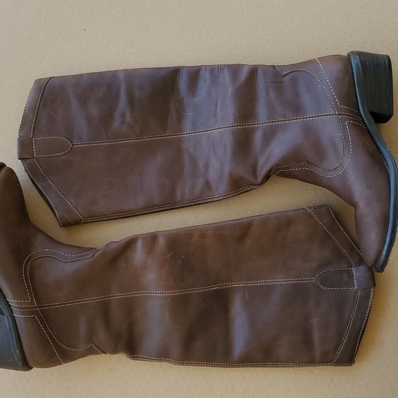 Brazilian made brown leather upper boots size 6m - Picture 1 of 13